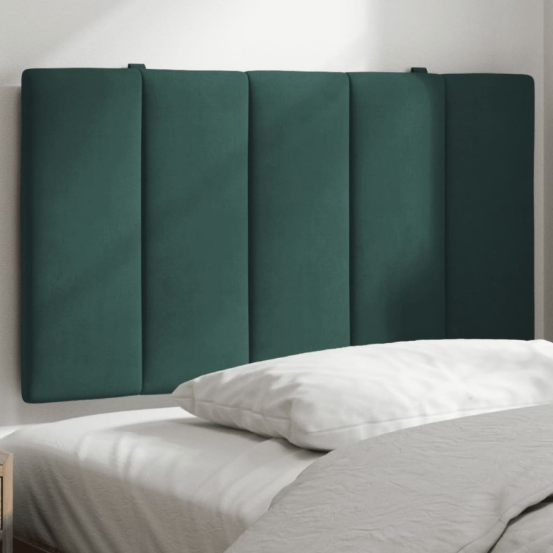 Coussin de tête de lit vert foncé 90 cm velours 