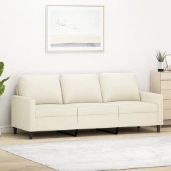 Canapé à 3 places Crème 180 cm Velours 