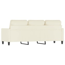 Canapé à 3 places Crème 180 cm Velours 