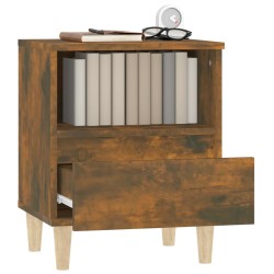 Table de chevet Chêne fumé 40x35x50 cm 
