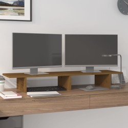 Support de moniteur Marron miel 100x27x15 cm Bois de pin solide 