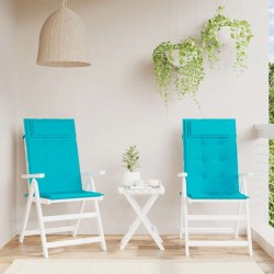 Coussins de chaise à dossier haut lot de 2 turquoise 