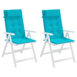 Coussins de chaise à dossier haut lot de 2 turquoise 
