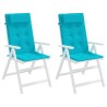 Coussins de chaise à dossier haut lot de 2 turquoise 