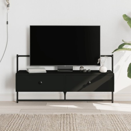 Meuble TV mural noir 100,5x30x51 cm bois d'ingénierie 