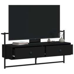 Meuble TV mural noir 100,5x30x51 cm bois d'ingénierie 