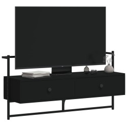 Meuble TV mural noir 100,5x30x51 cm bois d'ingénierie 