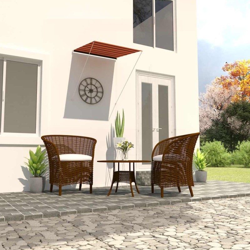 Auvent rétractable 100x150 cm Orange et marron 
