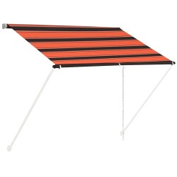 Auvent rétractable 100x150 cm Orange et marron 