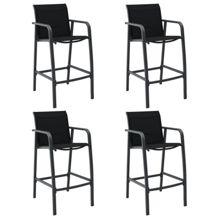 Chaises de bar de jardin lot de 4 Noir Textilène 