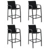Chaises de bar de jardin lot de 4 Noir Textilène 