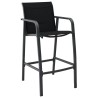 Chaises de bar de jardin lot de 4 Noir Textilène 