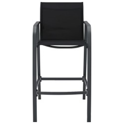 Chaises de bar de jardin lot de 4 Noir Textilène 