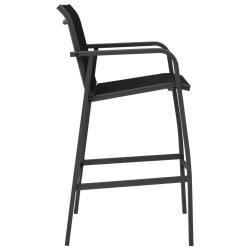 Chaises de bar de jardin lot de 4 Noir Textilène 