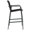 Chaises de bar de jardin lot de 4 Noir Textilène 