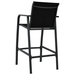 Chaises de bar de jardin lot de 4 Noir Textilène 