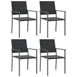 Ensemble à manger de jardin 5 pcs résine tressée acier 