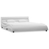Cadre de lit avec LED Blanc Similicuir 140 x 200 cm    
