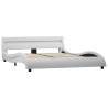 Cadre de lit avec LED Blanc Similicuir 140 x 200 cm    