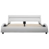 Cadre de lit avec LED Blanc Similicuir 140 x 200 cm    