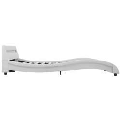 Cadre de lit avec LED Blanc Similicuir 140 x 200 cm    