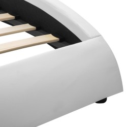 Cadre de lit avec LED Blanc Similicuir 140 x 200 cm    