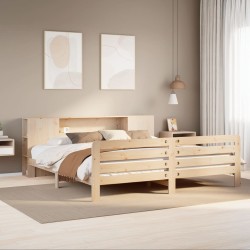 Cadre de lit sans matelas 200x200 cm bois massif de pin 