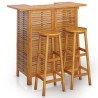 Ensemble de bar de jardin 3 pcs Bois d'acacia solide 