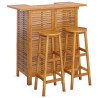 Ensemble de bar de jardin 3 pcs Bois d'acacia solide 