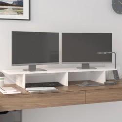 Support de moniteur Blanc 100x27x15 cm Bois de pin solide 