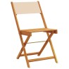 Ensemble à manger de jardin 5 pcs beige tissu et bois massif 