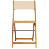 Ensemble à manger de jardin 5 pcs beige tissu et bois massif 