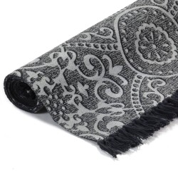 Tapis Kilim Coton 120 x 180 cm avec motif Gris 