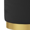 Tabouret de rangement rond Noir Velours 