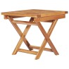 Chaise longue avec table et coussin Bois de teck solide 