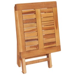 Chaise longue avec table et coussin Bois de teck solide 