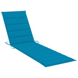Chaise longue avec table et coussin Bois de teck solide 
