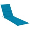 Chaise longue avec table et coussin Bois de teck solide 