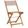 Ensemble à manger de jardin 5 pcs taupe tissu et bois massif 