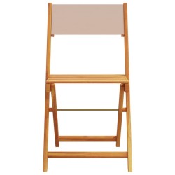 Ensemble à manger de jardin 5 pcs taupe tissu et bois massif 
