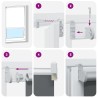 Store enrouleur occultant blanc cassé 150x210 cm largeur tissu 