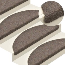 Tapis autoadhésifs de marches 10 pcs Crème 65x21x4cm Aiguilleté 