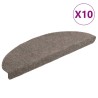 Tapis autoadhésifs de marches 10 pcs Crème 65x21x4cm Aiguilleté 