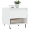 Table basse blanc brillant 50x46x50 cm bois d'ingénierie 
