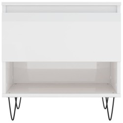 Table basse blanc brillant 50x46x50 cm bois d'ingénierie 