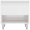 Table basse blanc brillant 50x46x50 cm bois d'ingénierie 
