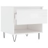 Table basse blanc brillant 50x46x50 cm bois d'ingénierie 