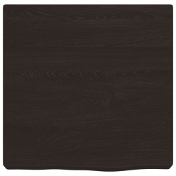 Comptoir de salle de bain marron foncé bois massif traité 