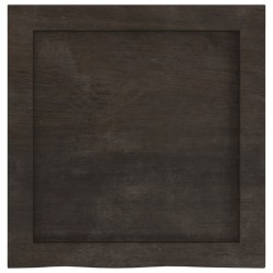 Comptoir de salle de bain marron foncé bois massif traité 