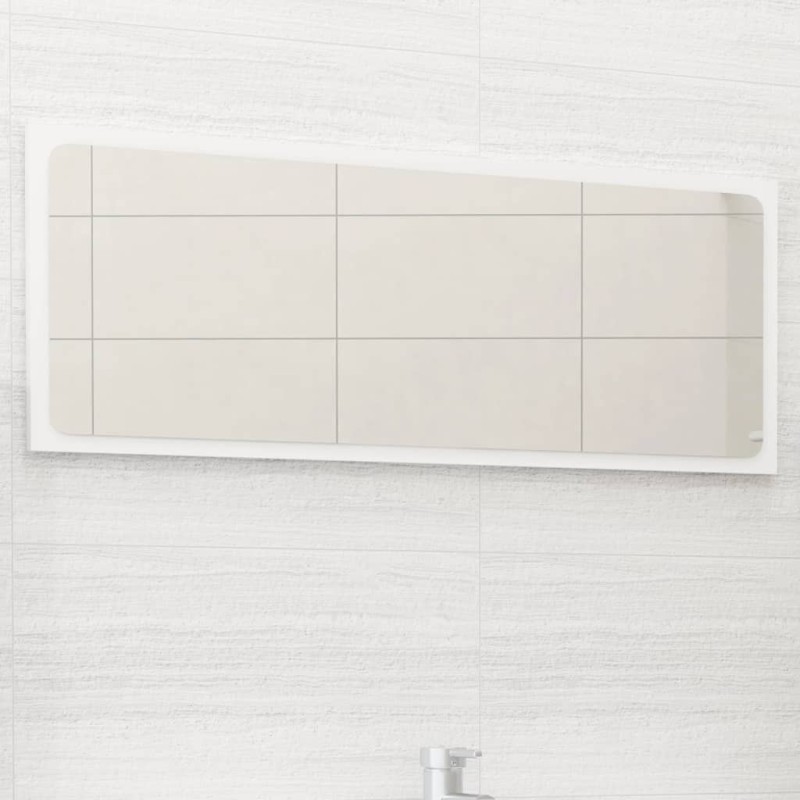 Miroir de salle de bain Blanc 90x1,5x37 cm Aggloméré Miroir de salle de bain Blanc 90x1,5x37 cm Aggloméré